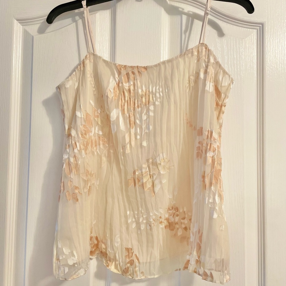 Vince pleated floral tank top